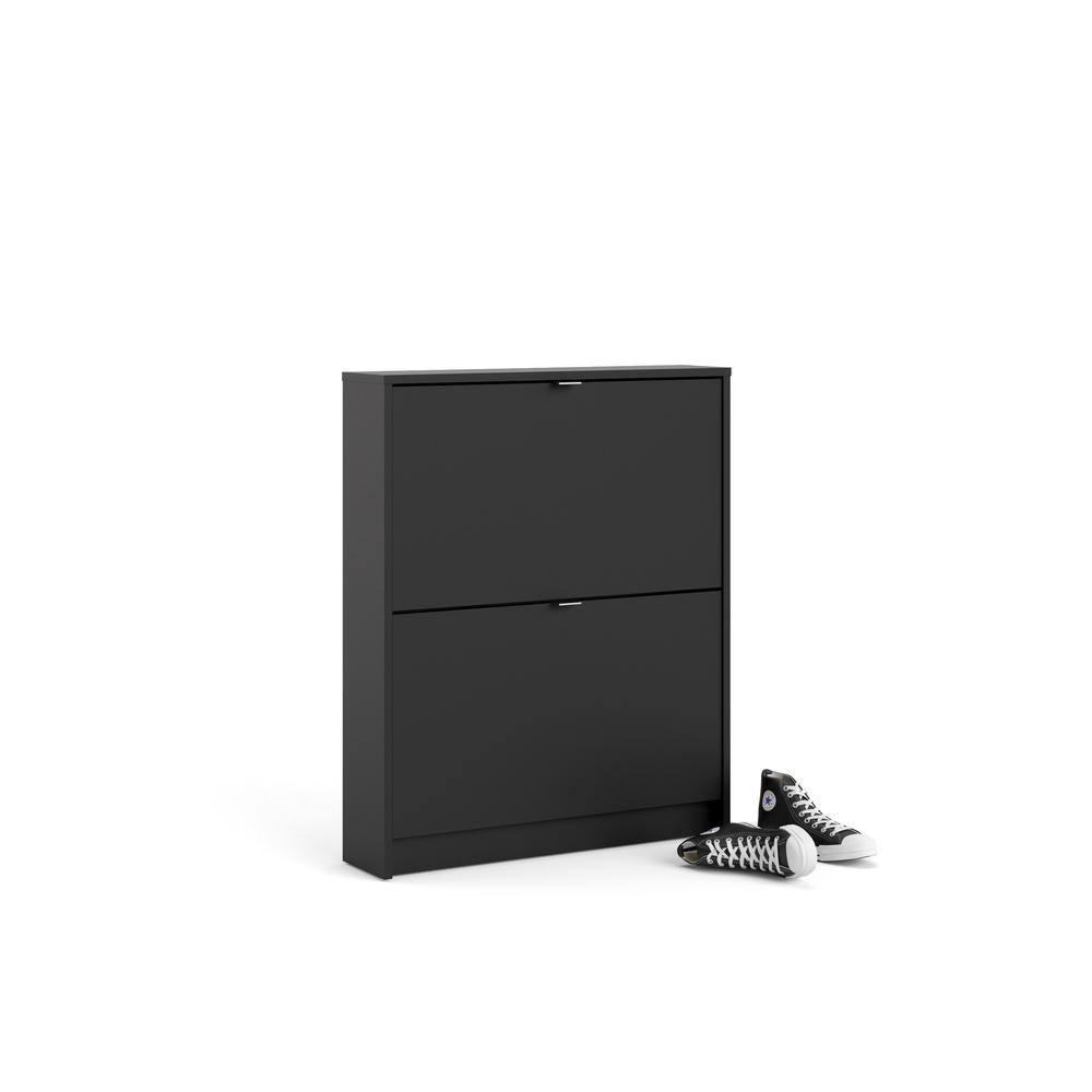 Alt View 10. Tvilum - Bright 2 Drawer Shoe Cabinet Matte - Black.
