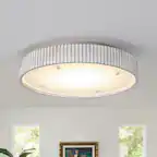 Front. Parrot Uncle - 17.5 in. White Integrated LED Dimmable Ceiling Light - White.