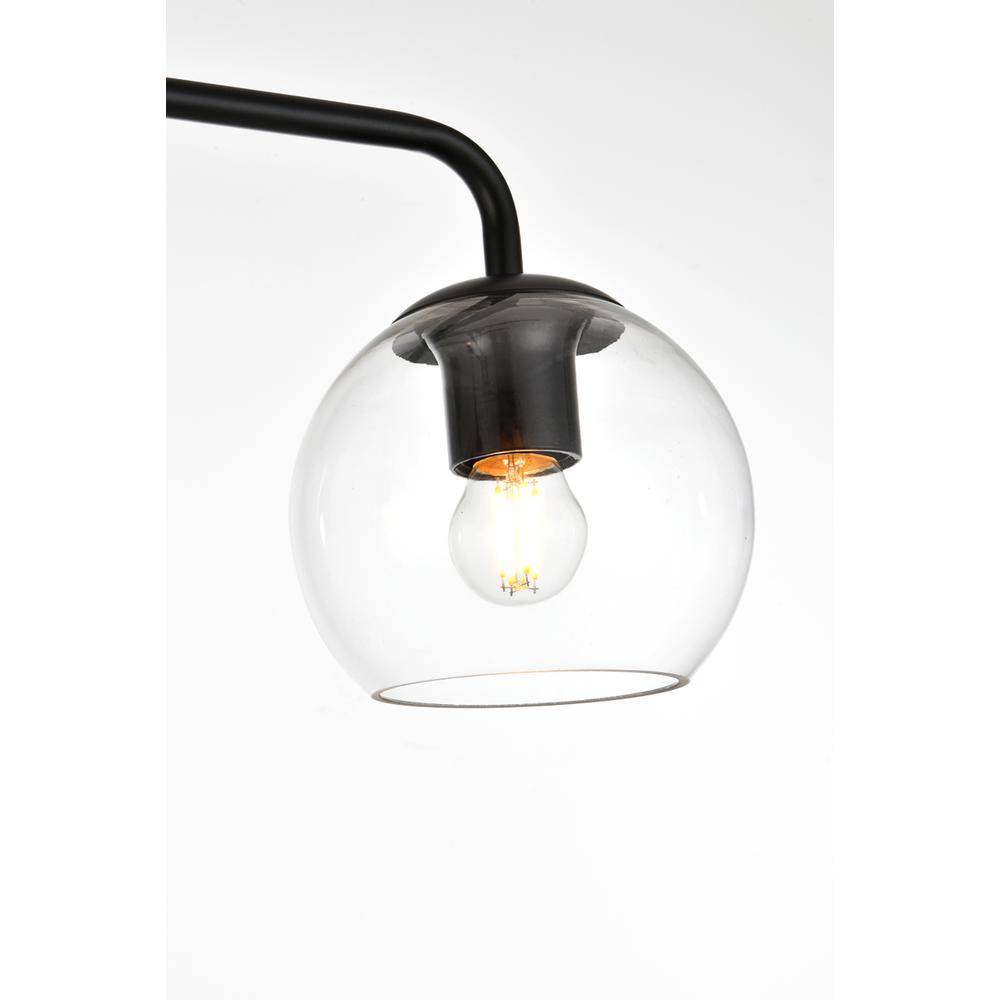 Left. Living District - Genesis 2 light Black and Clear Bath Sconce - Black And Clear.