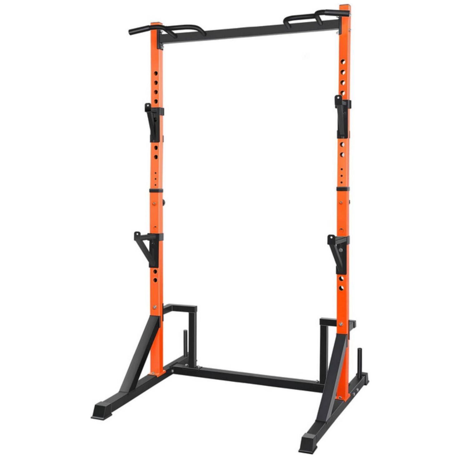 Alt View 3. KERDOM - Height Adjustable Power Rack with Pull up Bar Muscles Trainer, Power Tower Pull Up Dip Station Heavy Capacity 700lbs - Orange.