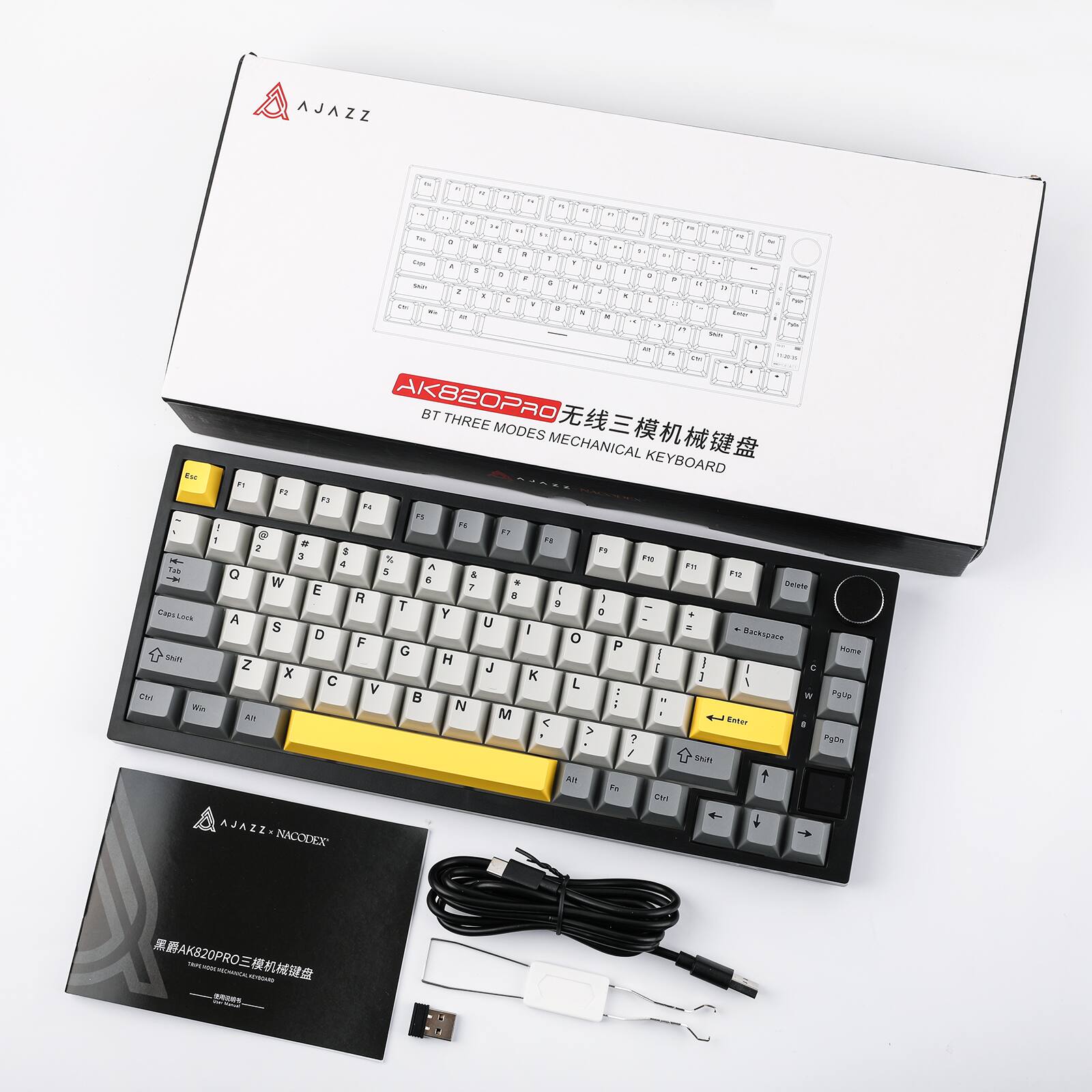 EPOMAKER Ajazz AK820 Pro 75% Wireless Mechanical Keyboard with TFT