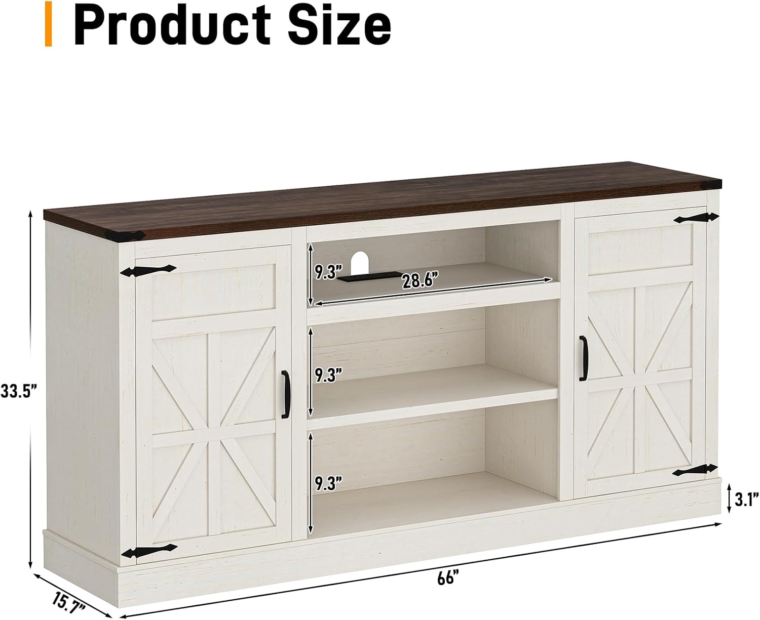 Product Size: 9.3" x 28.6" x 33.5" x 9.3" x 9.3" x 3.1" x 15.7" x 66"