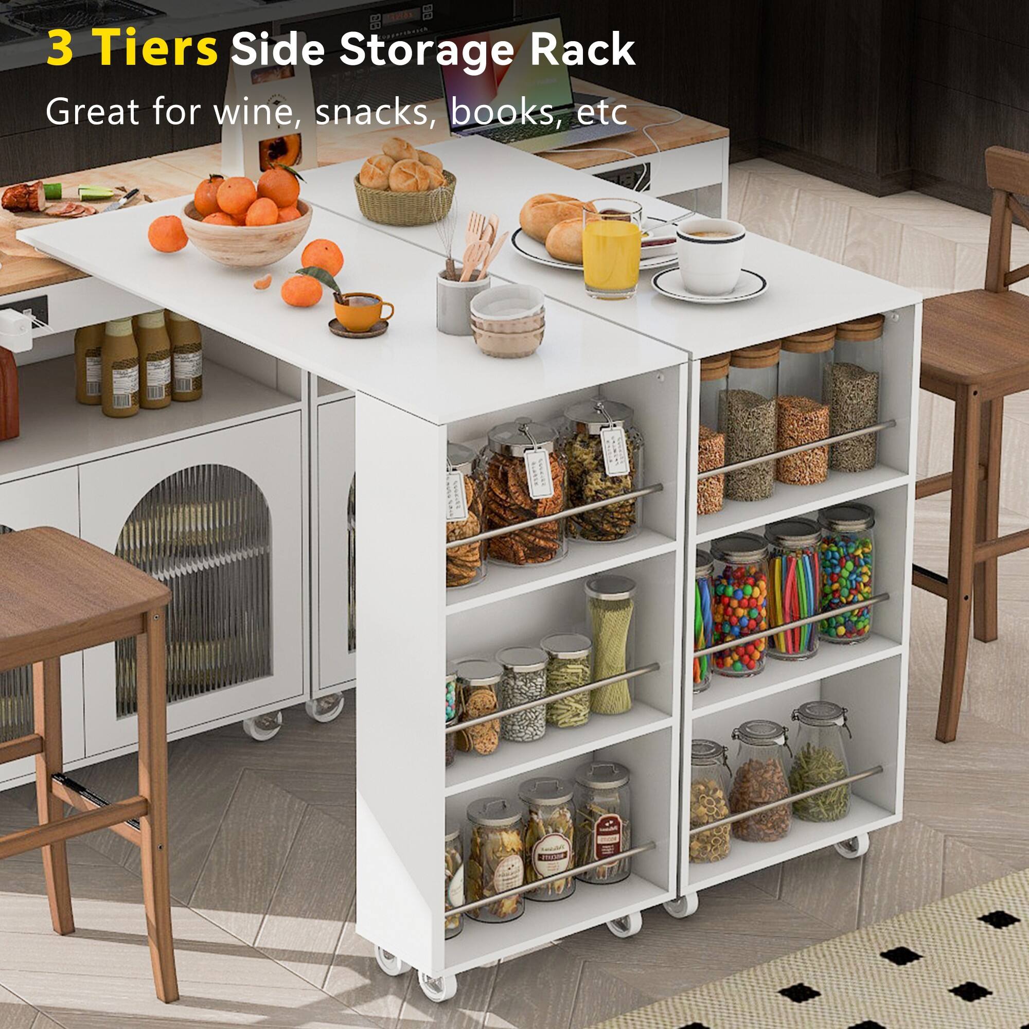 3 Tiers Side Storage Rack  
Great for wine, snacks, books, etc