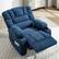Alt View 4. Kadyn - Massage Recliner Chair, 8-Point Vibration & Lumbar Heat, 150° Recline, 330lb Capacity, Blue - Blue.