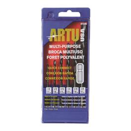 ARTU - Carbide Tipped Drill Bit Set Quick-Change Hex Shank 6 pc