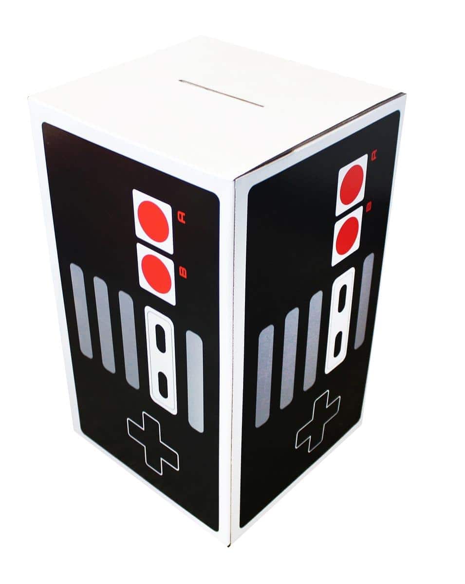 Toynk - Retro Game Controller 12" x 12" x 20" Flat Empty Gift Box - Black/Red