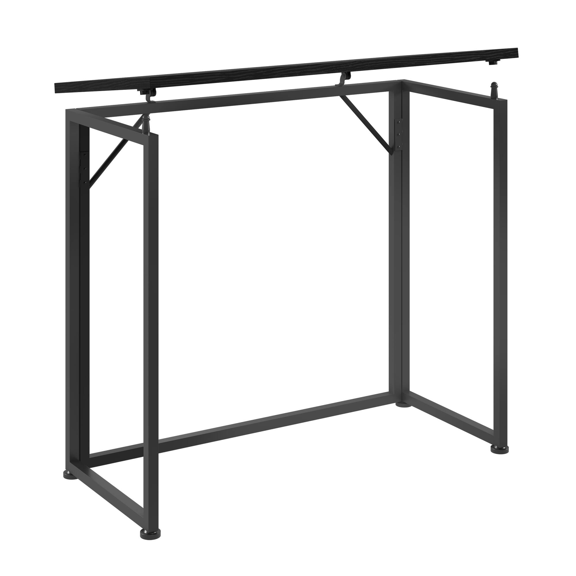 Alt View 9. GOODSILO - Compact Folding Desk for Small Spaces with Sturdy Steel Frame and Smooth Tabletop - Black.