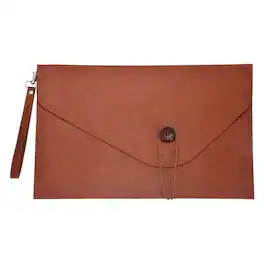 Unique Bargains - Leather Folder, 14x10" Leather Document Holder PU Pouch Bag Portfolio Organizer Waterproof for Travel Men - Brown