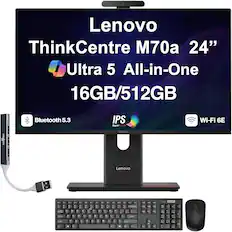 Lenovo ThinkCentre M70a 24" Ultra 5 All-in-One 16GB/512GB Bluetooth 5.3 IPS Wi-Fi 6E SuperCLEAR