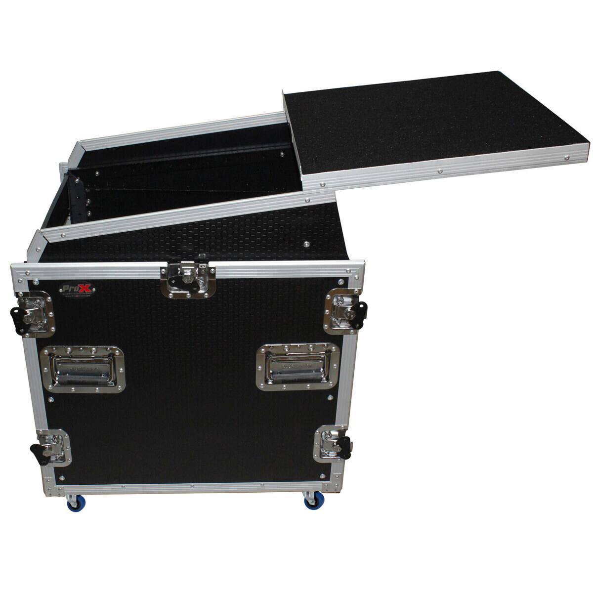 Alt View 7. ProX - ProX T-12MRSS13ULT Flight Case with Laptop Shelf and Casters for 12U Rack x 13U Top Mixer DJ Combo.