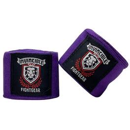 Amber Sporting Goods - Amber Fight Gear Invincible Semi-Elastic Hand Wraps 200 Inch, Boxing MMA Kickboxing - Purple