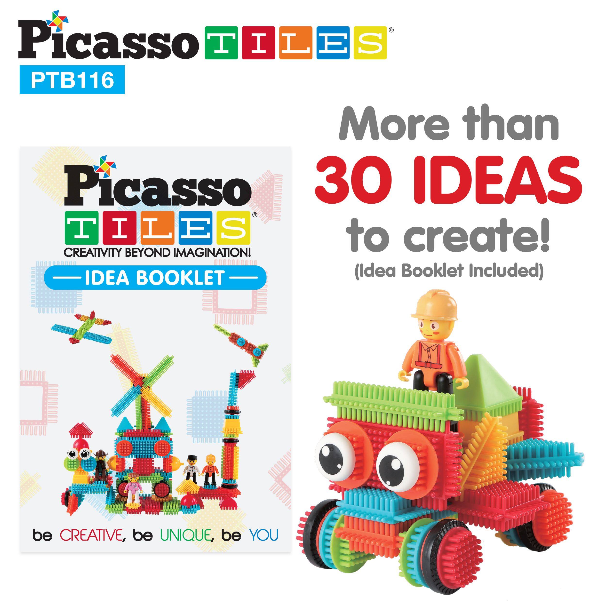 Picasso TILES  
PTB116  

More than 30 IDEAS to create!  
(Idea Booklet Included)  

Picasso TILES  
CREATIVITY BEYOND IMAGINATION!  
IDEA BOOKLET  

be CREATIVE, be UNIQUE, be YOU