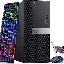 Dell - Refurbished Excellent - OptiPlex Tower Gaming Desktop PC | Intel i5-6th 3.2GHz | 16GB DDR4 RAM | 512GB HDD | NVIDIA GTX 1050Ti | Wi-Fi | Win11 - Black