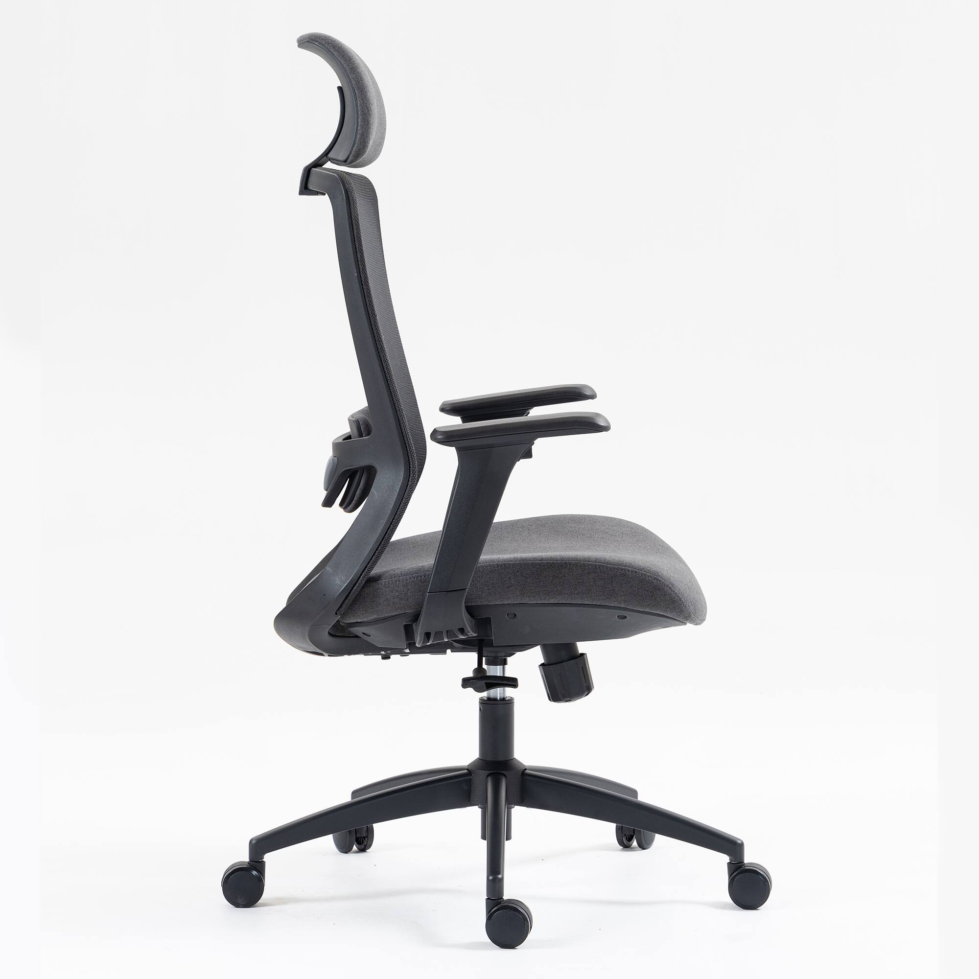 Alt View 2. PexFix - High-Back Ergonomic Office Chair with Dynamic Lumbar Support, Adjustable Seat Depth for Desk Work - Black.