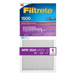 Filtrete - 14 in. W X 24 in. H X 1 in. D 1500 MPR Pleated Air Filter 1 pk