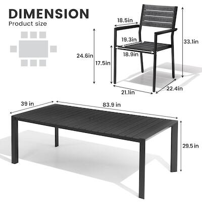 DIMENSION  
Product size  
18.5in  
19.3in  
33.1in  
24.6in  
17.5in  
18.9in  
21.1in  
22.4in  
39 in  
83.9 in  
29.5 in