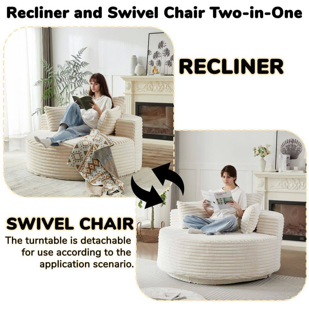 Recliner and Swivel Chair Two-in-One

RECLINER

SWIVEL CHAIR

The turntable is detachable for use according to the application scenario.