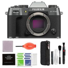 Bundle - Fujifilm - X-T50 Mirrorless Digital Camera Body - Charcoal Silver with More