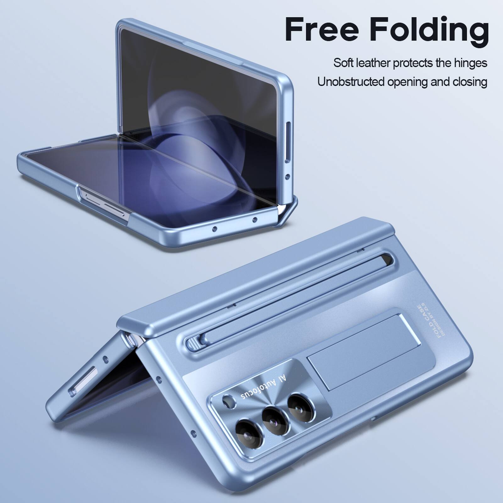 Free Folding  
Soft leather protects the hinges  
Unobstructed opening and closing  

BYZLB ZL.5 : DESIGNSY& BOLD Al Autofocus