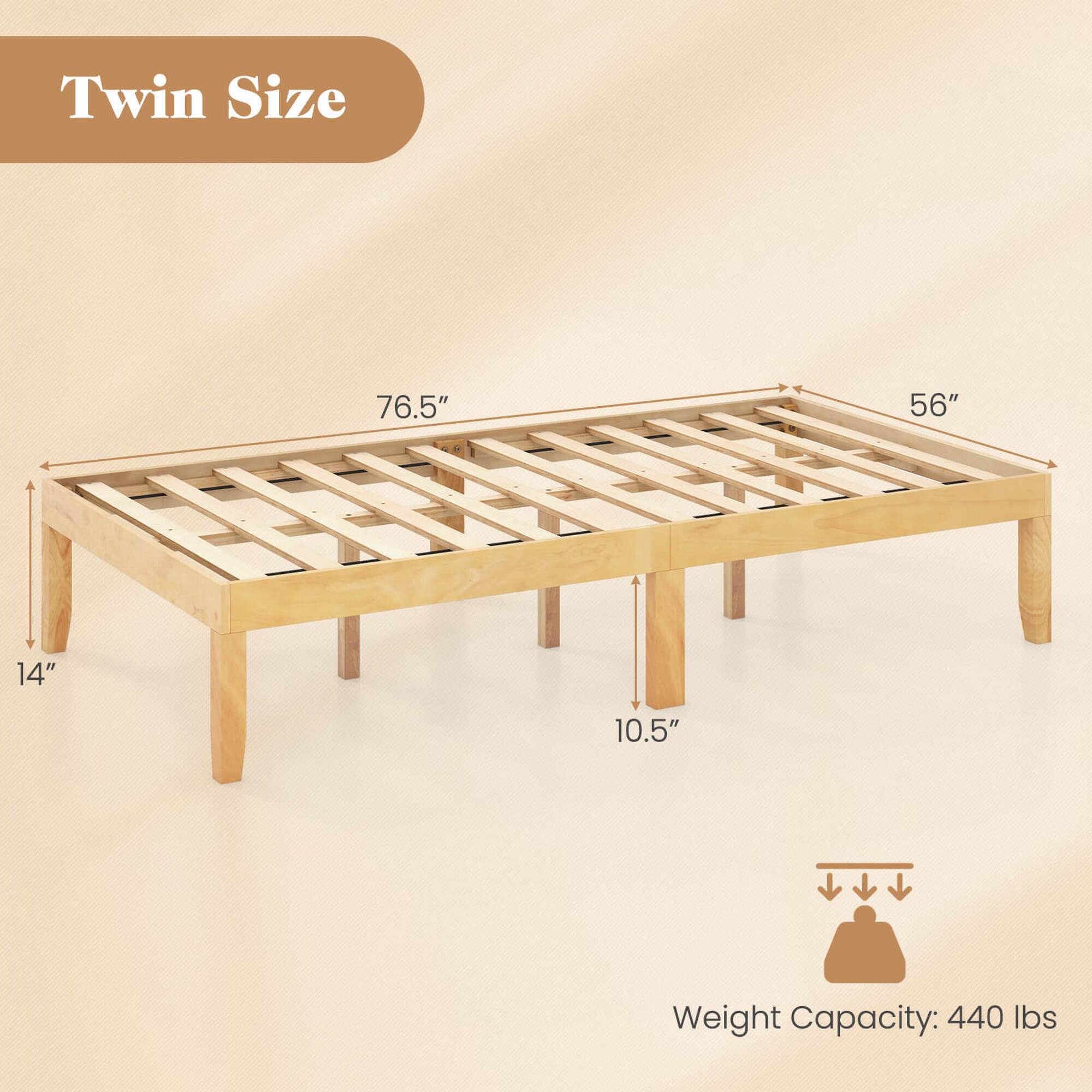 The text on the image states that the twin size bed has a weight capacity of 440 lbs.