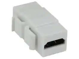 Cable Leader - HDMI Keystone Jack Female to Female Coupler, Type A, Snap-In - White
