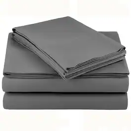 Kitcheniva - 4 Piece Bed Sheet Set Microfiber Comfort Ultra Soft Deep Pocket Sheets Dark Gray Queen - Burgandy