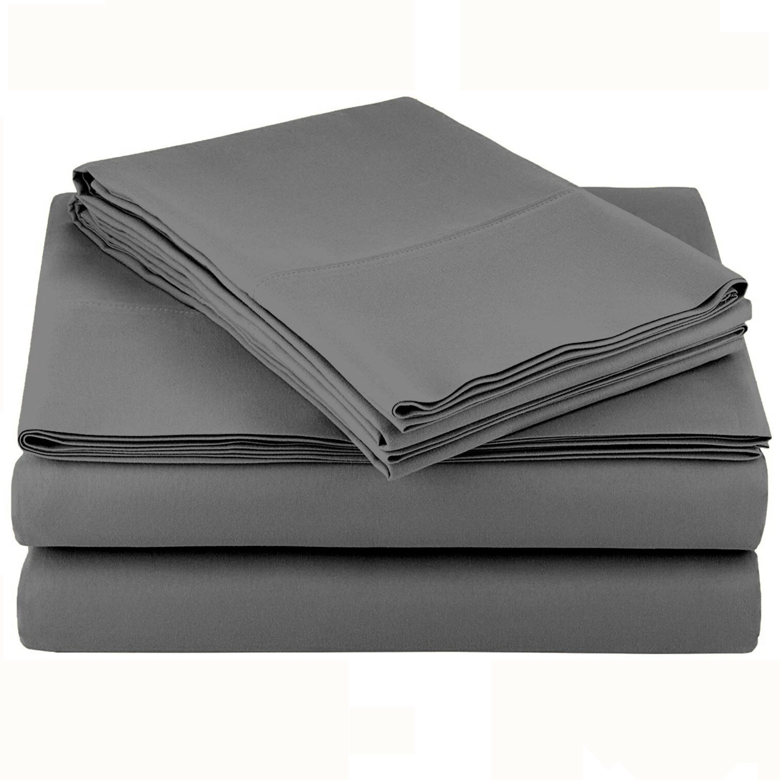 Front. Kitcheniva - 4 Piece Bed Sheet Set Microfiber Comfort Ultra Soft Deep Pocket Sheets Dark Gray Queen - Burgandy.