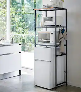 Yamazaki Home - Storage Rack - 67-Inch (Fridge) (67" H) - Steel - Black
