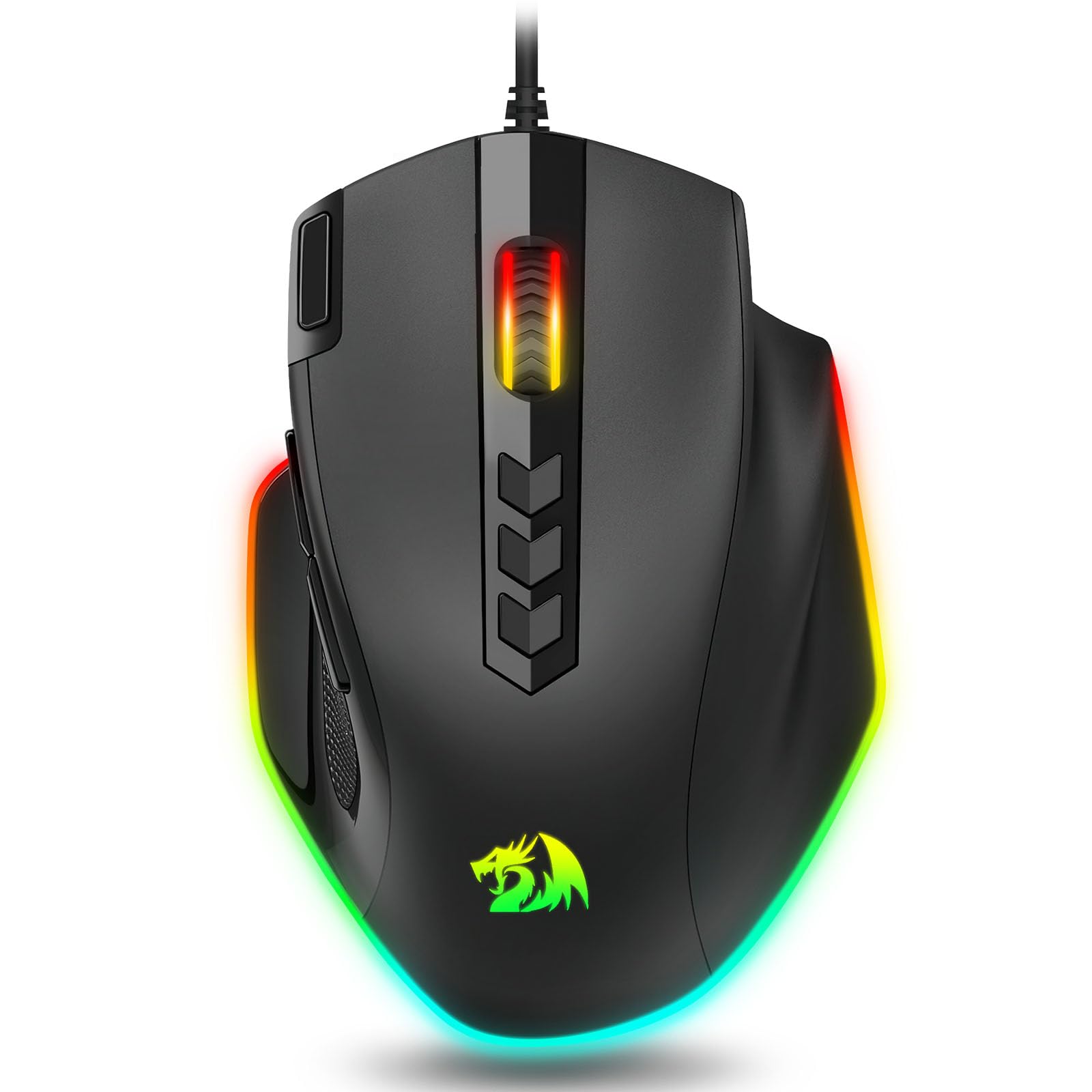 Alt View 4. Cedar Assembly - Wired Gaming Mouse Rgb Backlit Gamer Up To 11 Buttons & 7 Modes Extra Sniper Button For Windows Pc Gamers M614 - white.