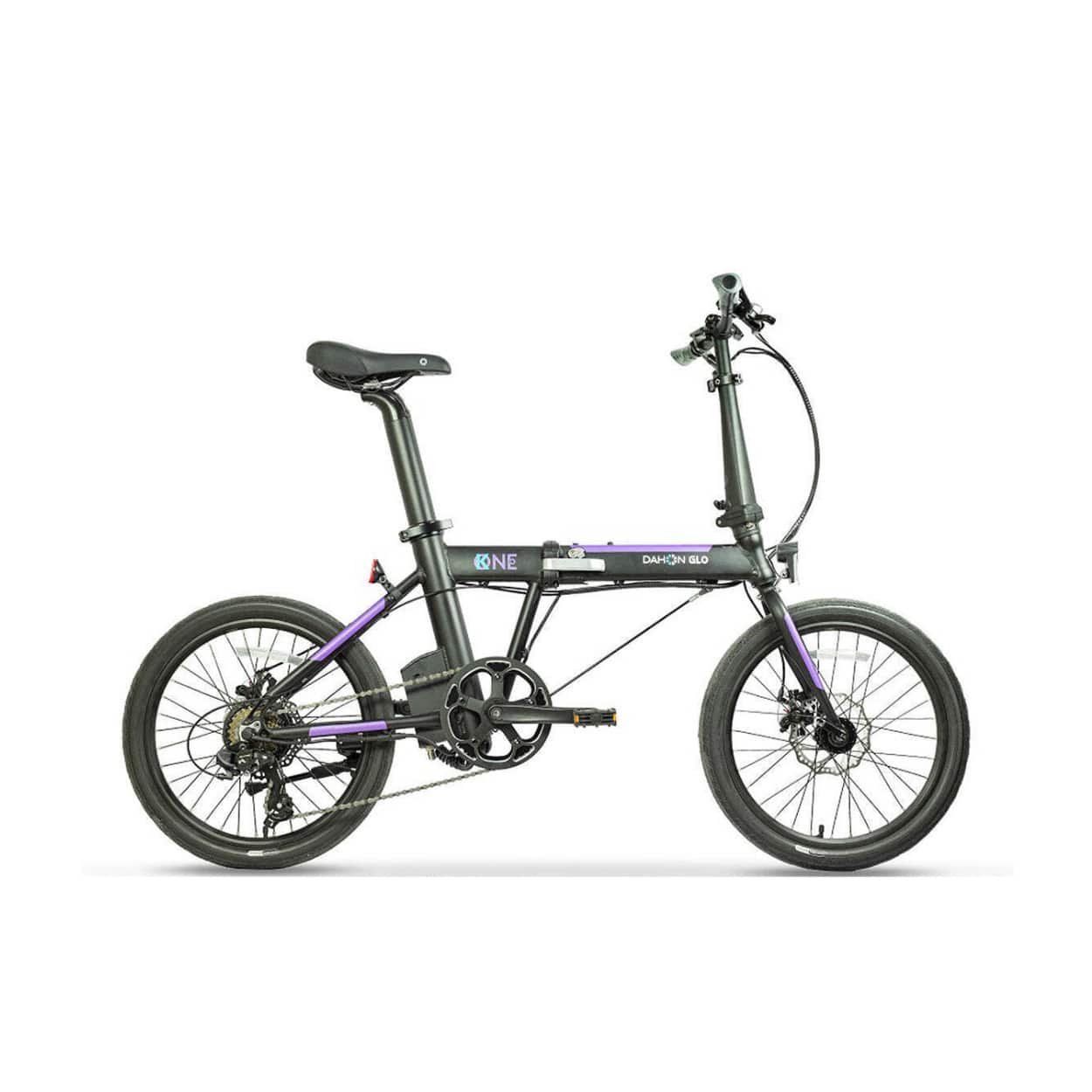 Dahon - K-One E-Bike Hub Drive - Lightweight Folding E-Bike (Gray and Purple) - Gray/Purple
