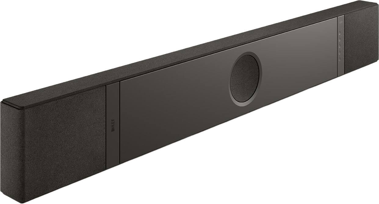 Angle. KEF - XIO Soundbar - Black.