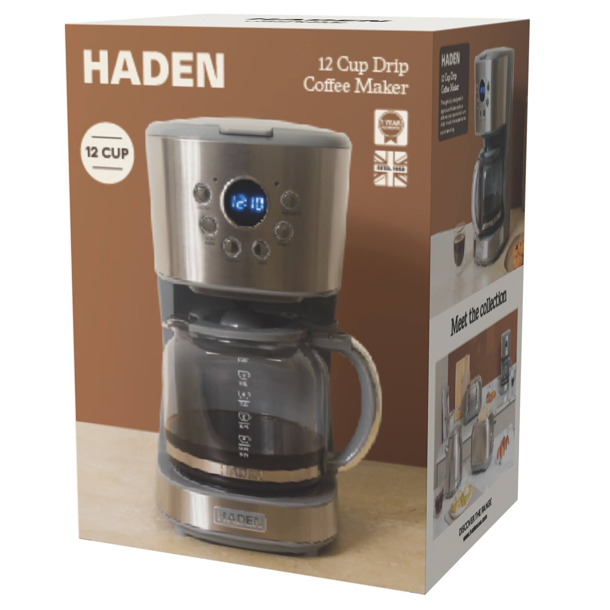 HADEN 12 Cup Drip Coffee Maker

HADEN N e0pg Lde Nar TEAR 12 CUP

HA ck. the colection

Meet F D  D 6

HADEN

HADEN

H  EDBNAE 2sDS