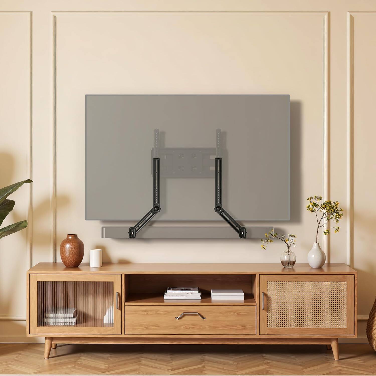 Alt View 2. Schertz - Soundbar Mount for Under or Above TV – Holds up to 22 lbs, Includes Detachable Extension Arms & L-Brackets, Universal So - Black.