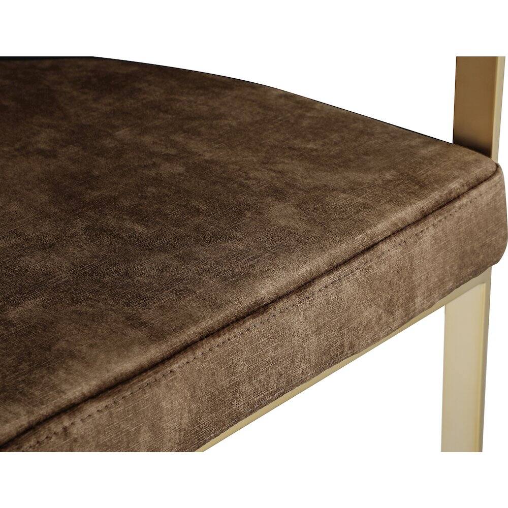 Alt View 4. Meridian Furniture - Marcello Brown Velvet Dining Chair, Set of 2 - Brown.