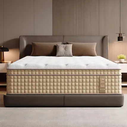 Front. Chery Life - 12 in. King Size Mattress Memory Foam with Extra Lumbar & Shoulder Support - Beige White.