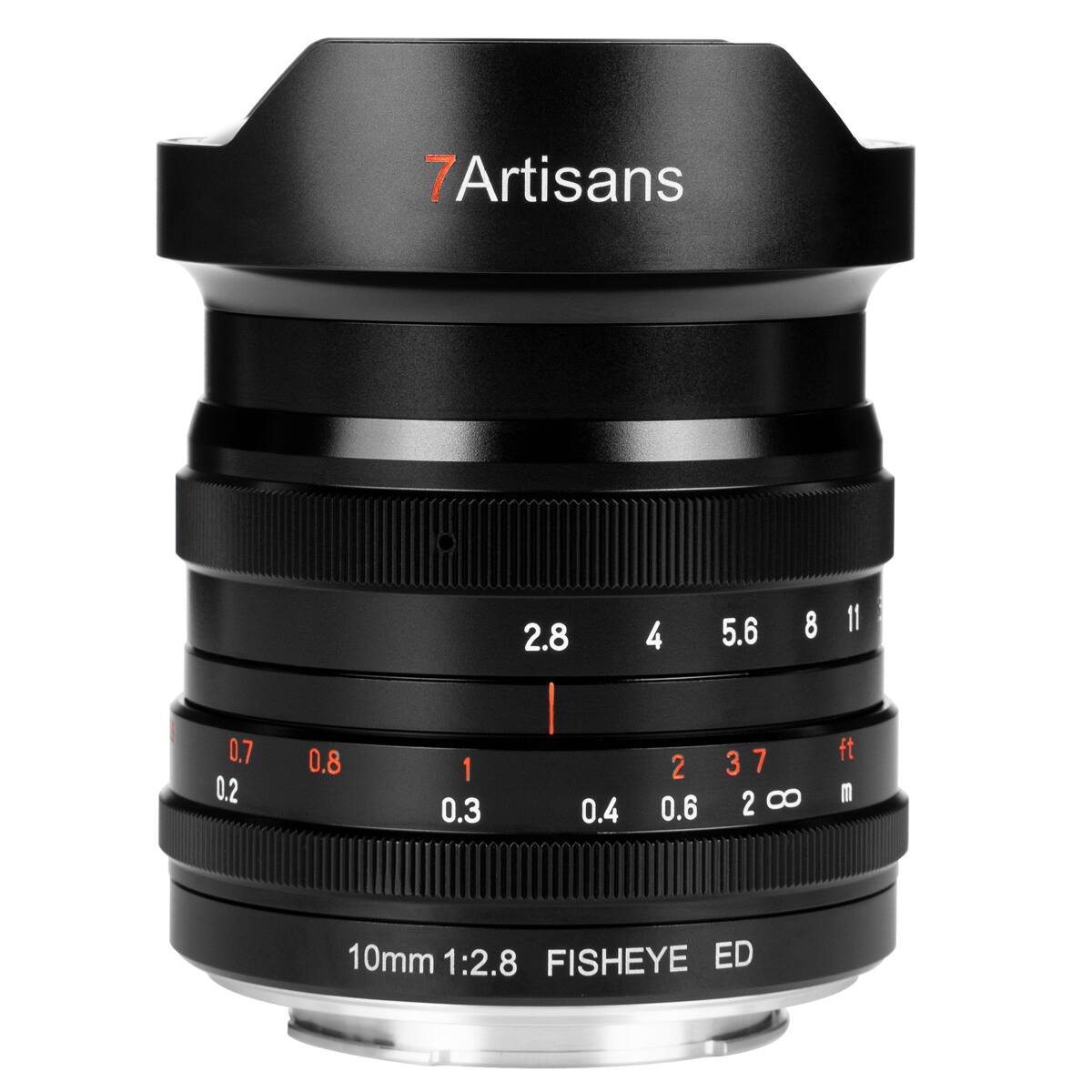 7Artisans  
2.8 4 5.6 8 11  
0.7 0.2 0.8 1 0.3 0.4 2 0.6 3 7  
ft m  
10mm 1:2.8 FISHEYE ED