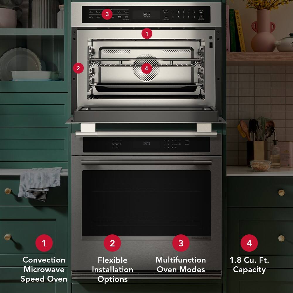 1. Convection Microwave Speed Oven  
2. Flexible Installation Options  
3. Multifunction Oven Modes  
4. 1.8 Cu. Ft. Capacity