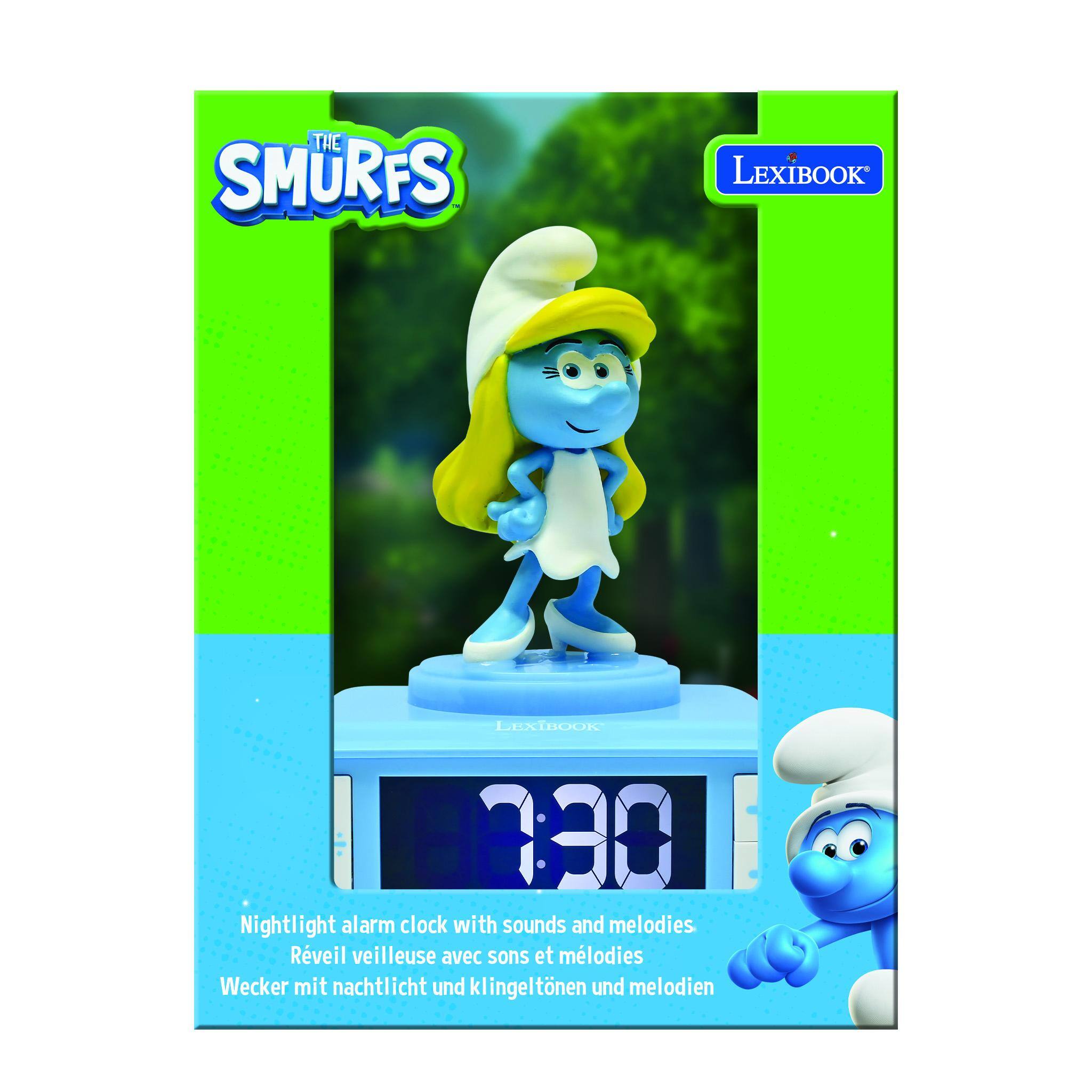 THE SMURFS LEXIBOOK LEXIBOOK 730  
Nightlight alarm clock with sounds and melodies  
Réveil veilleuse avec sons et mélodies  
Wecker mit Nachtlicht und Klingeltonen und Melodien