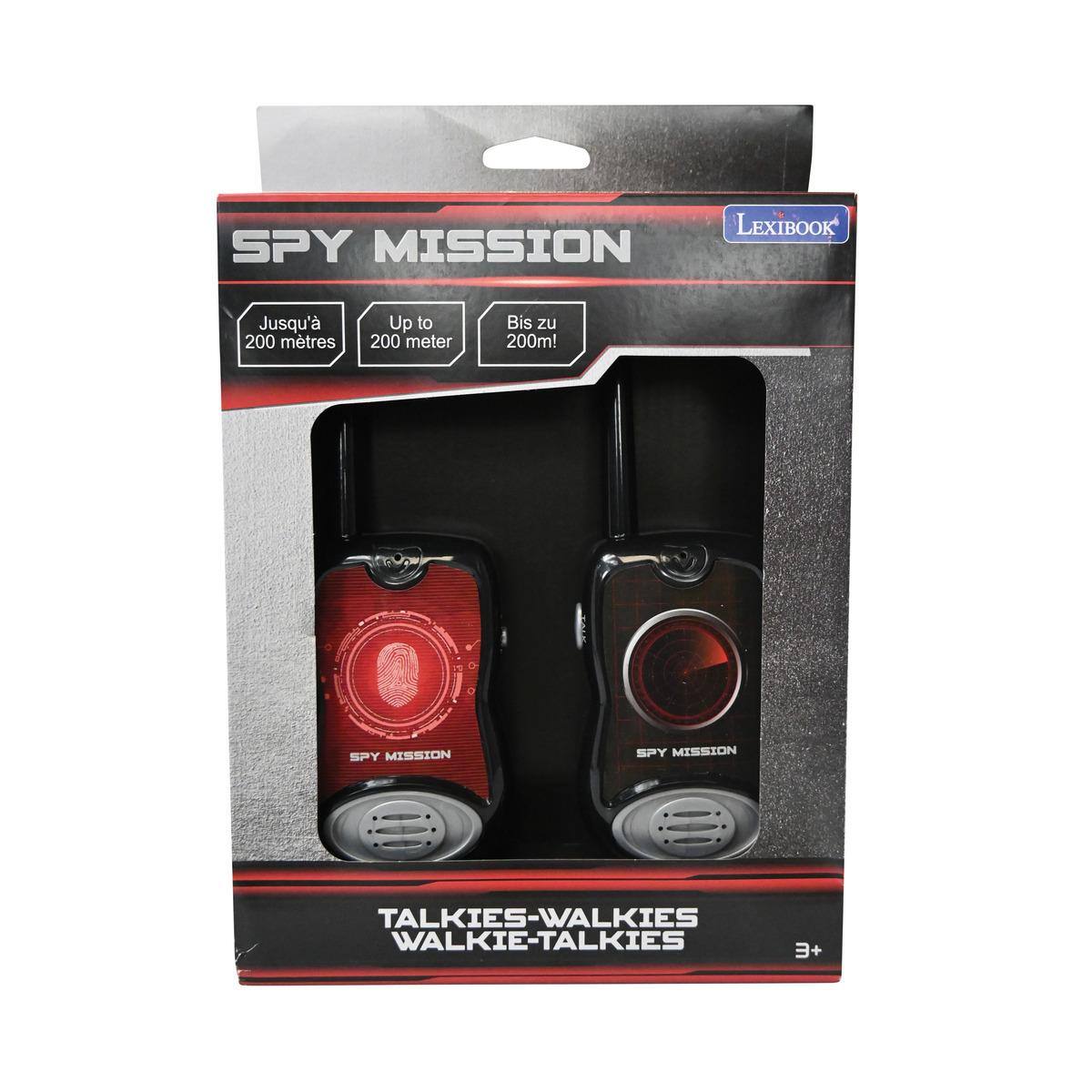 LEXIBOOK SPY MISSION  
Jusqu'à 200 mètres  
Up to 200 meters  
Bis zu 200 m  
SPY MISSION  
TALKIES-WALKIES  
WALKIE-TALKIES  
3+