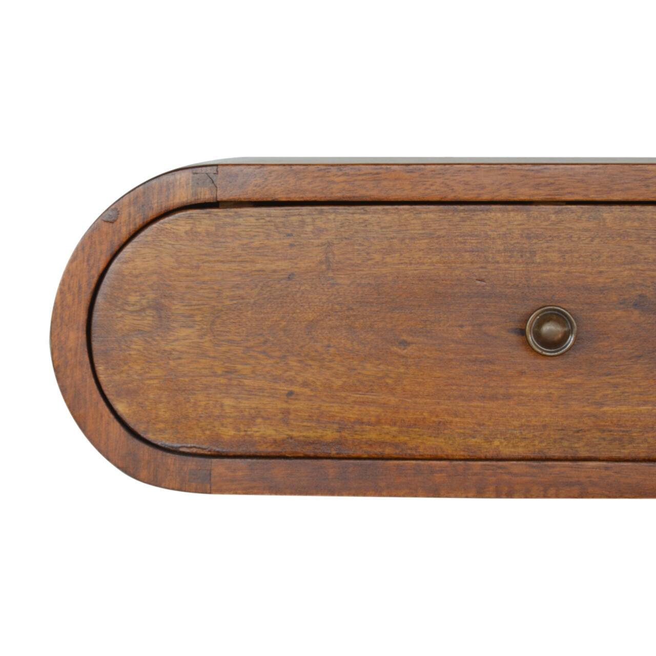 Alt View 1. Artisan Furniture - Artisan Furniture Solid Wood Wall Mounted Round Chestnut Nightstand, 1 Drawer, Light Brown - Chestnut.