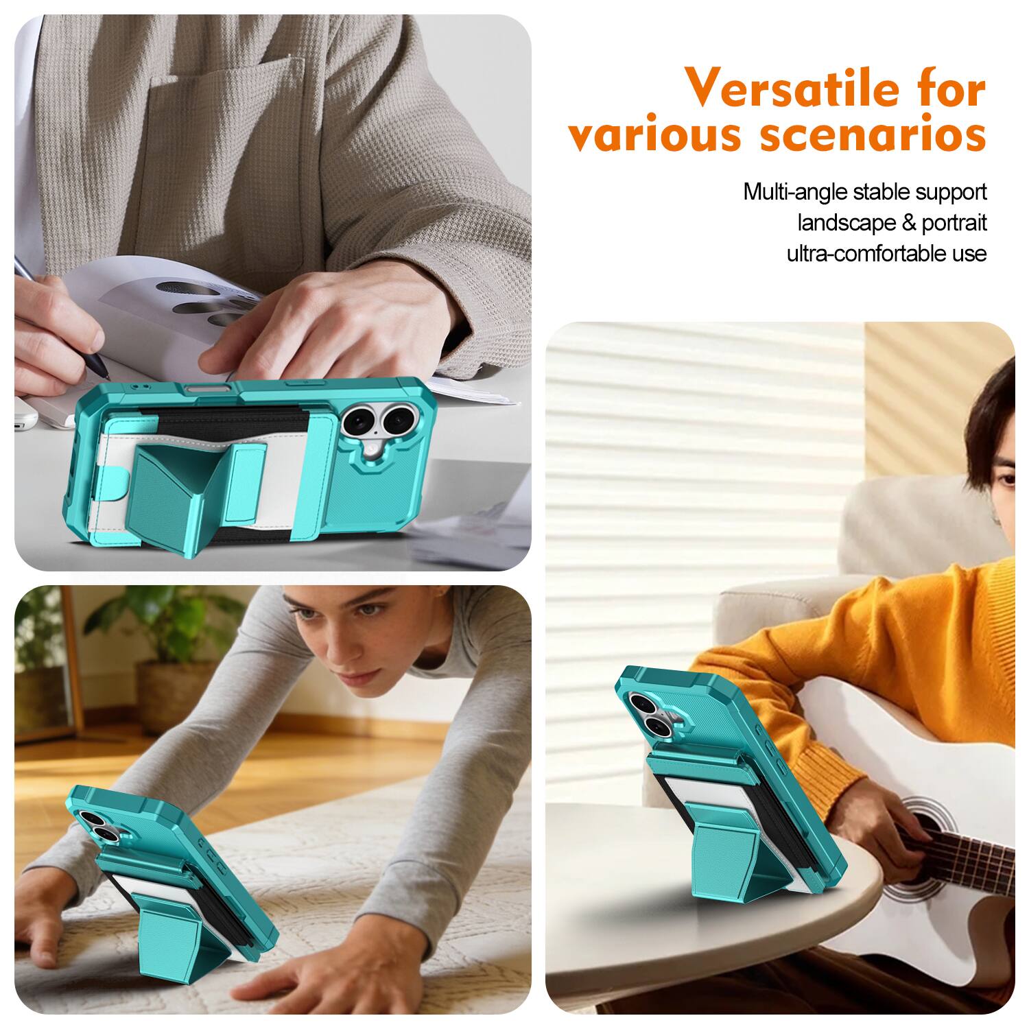 Versatile for various scenarios  
Multi-angle stable support landscape & portrait ultra-comfortable use