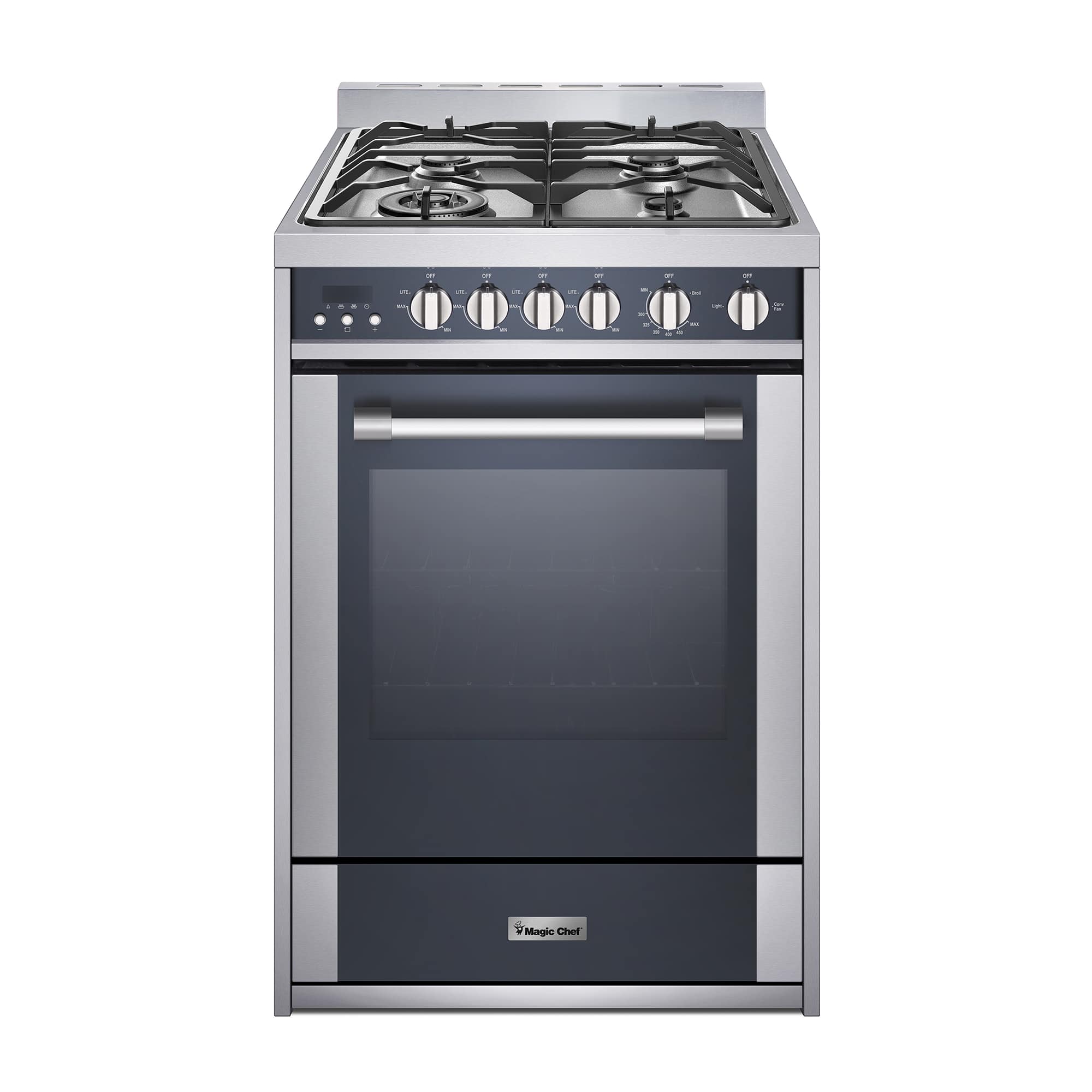 Magic Chef - 4 Burner Freestanding Gas Range in Stainless Steel - Stainless Steel