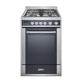 Magic Chef - 4 Burner Freestanding Gas Range in Stainless Steel - Stainless Steel