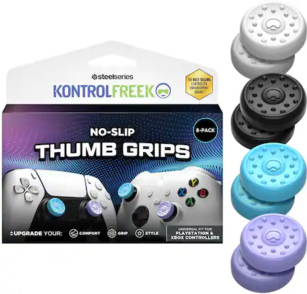 SteelSeries KontrolFreak No-Slip Thumb Grips
8-Pack
The Best-Selling Controller Enhancement Brand
Upgrade Your:
Comfort
Grip
Style
Universal Fit for PlayStation & Xbox Controllers