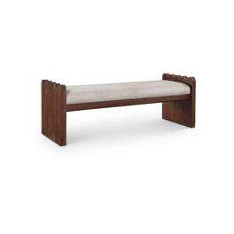 Meridian Furniture - Sonia Velour Fur Fabric Bench - Beige