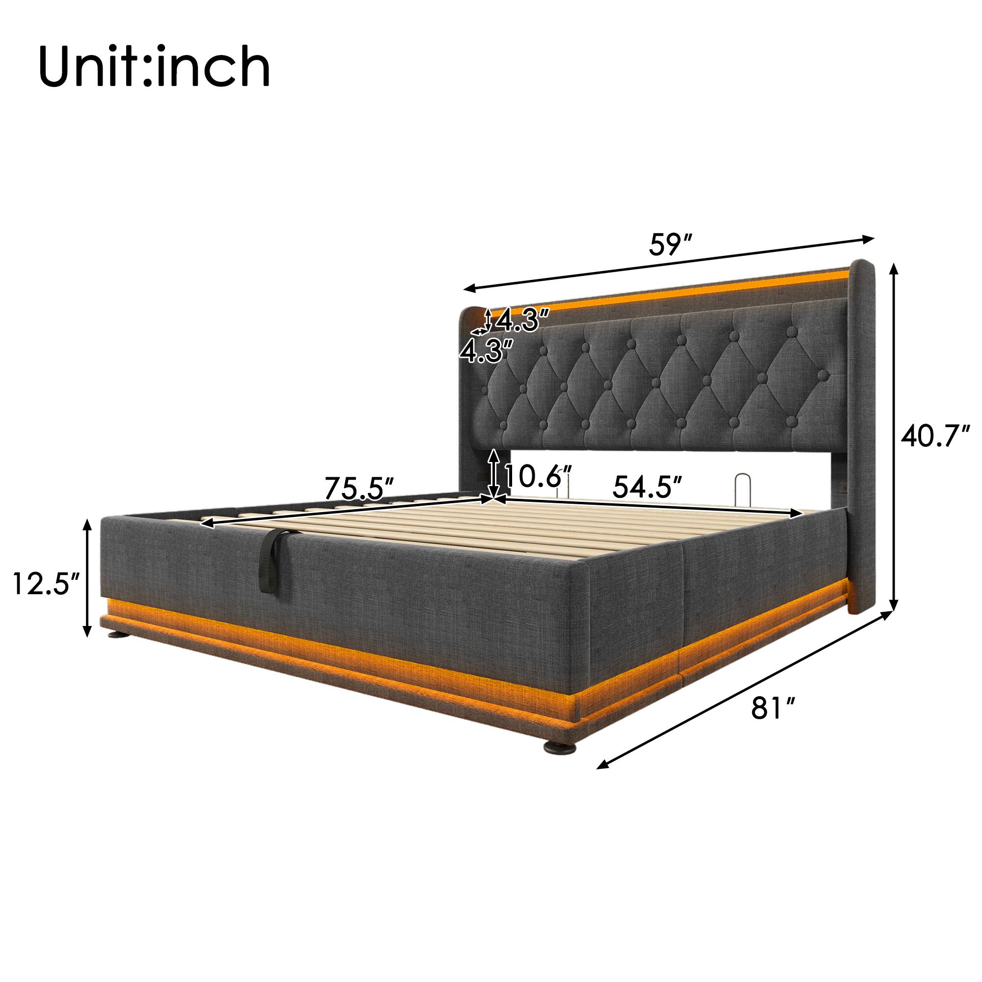 Unit: inch  
59"  
34.3"  
4.3"  
75.5"  
0.6"  
54.5"  
40.7"  
12.5"  
81"
