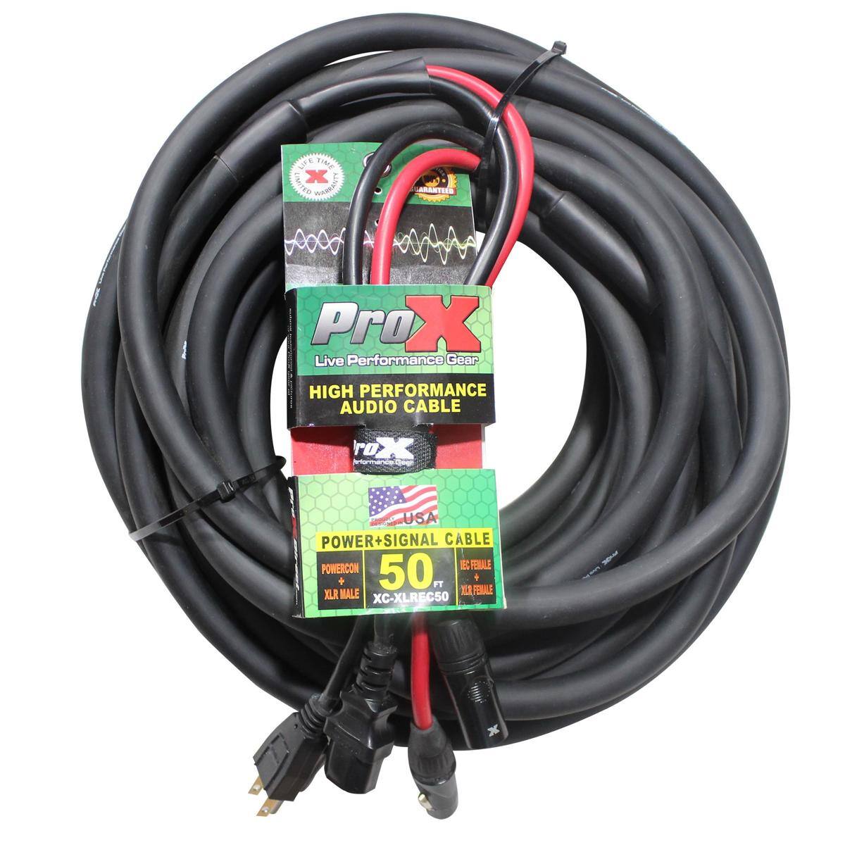 LIFE TIME LIMITED WARRANTY

ProX Live Performance Gear HIGH PERFORMANCE AUDIO CABLE

rox performance

USA POWER SIGNAL CABLE POWERCON EC FEMALE i 50 FT NA FEMALE XLR MALE XC-XLREC50