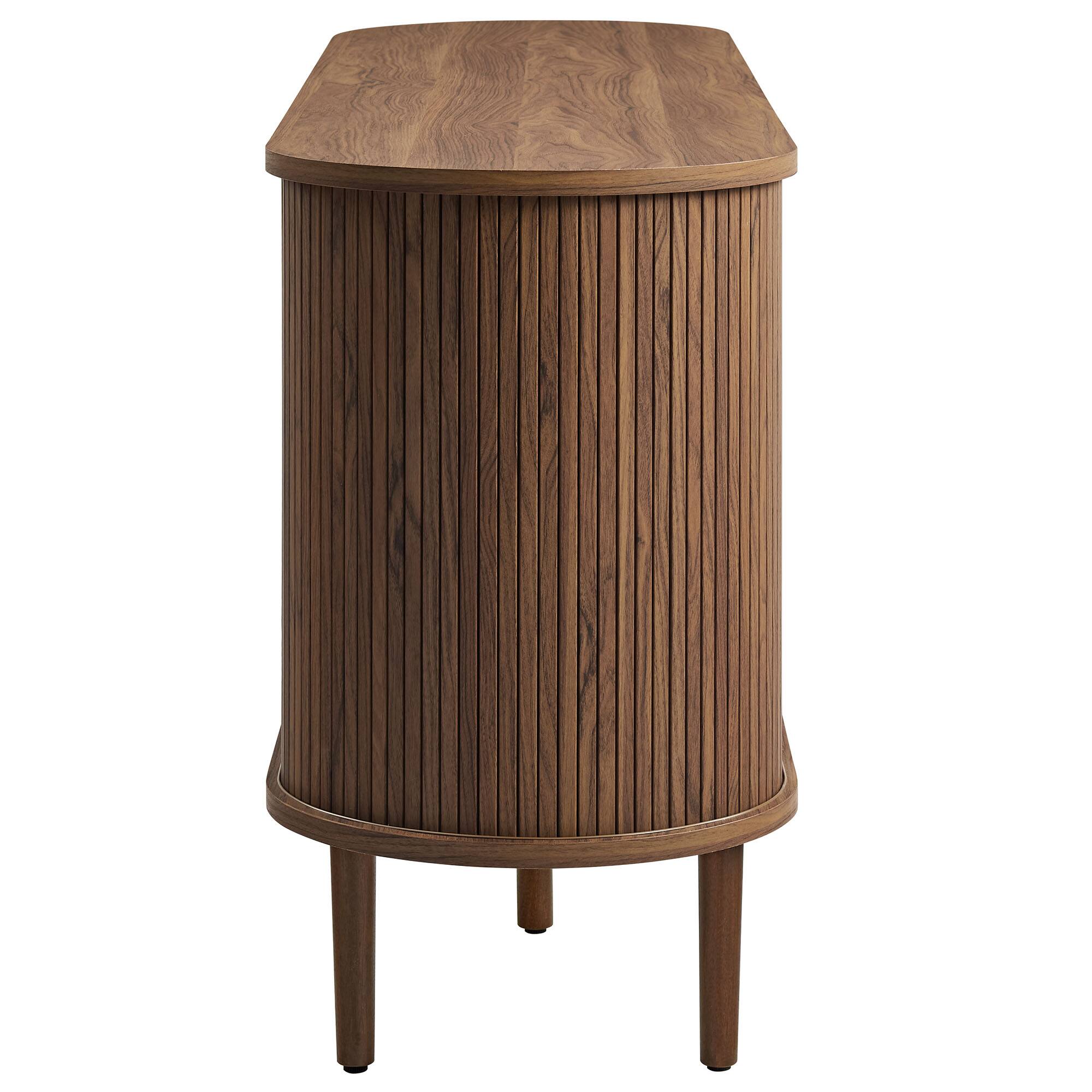 Alt View 5. Modway - Harlan 67" Fluted Oval Sideboard Cabinet by Modway - Walnut.