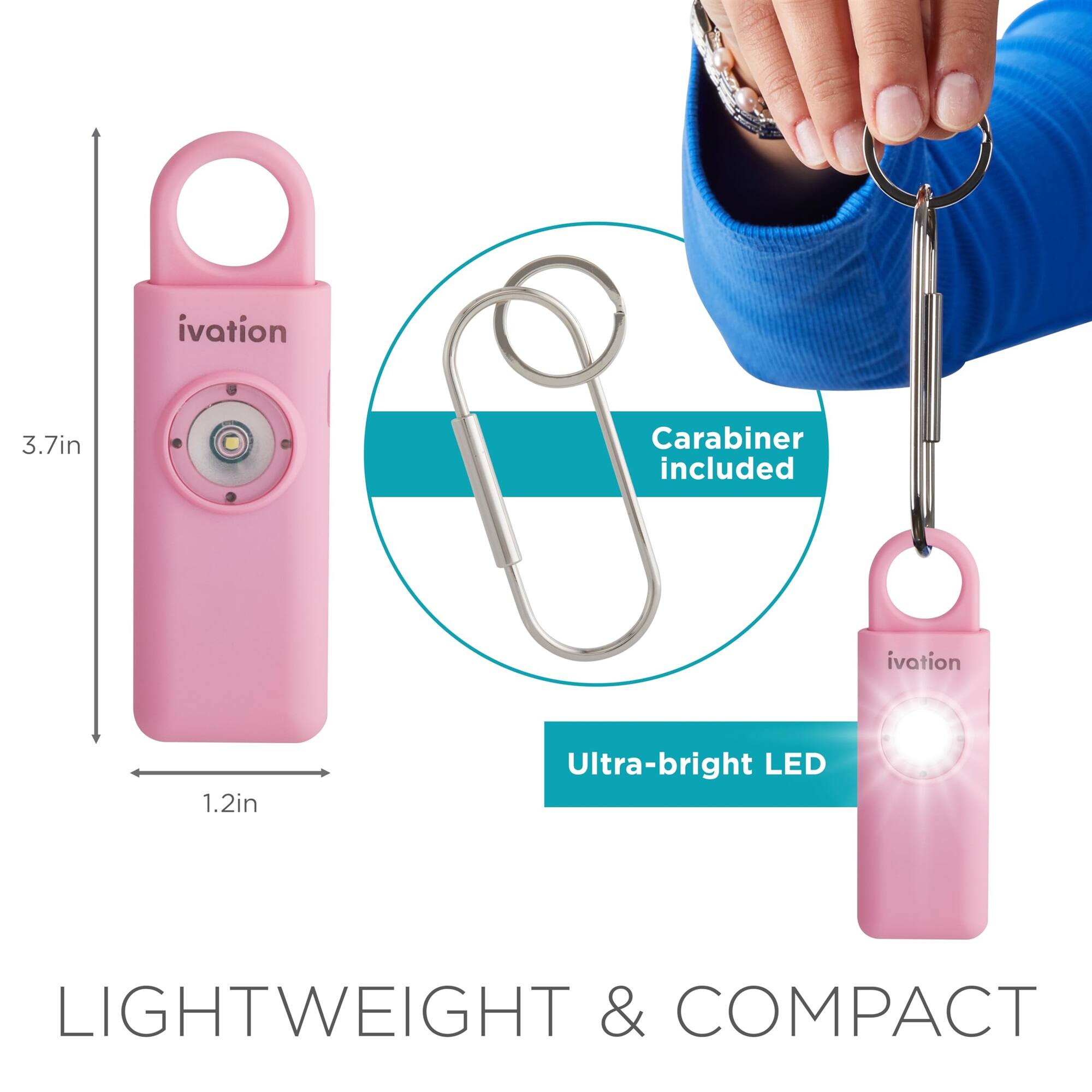 ivation 3.7in Carabiner included ivation 1.2in Ultra-bright LED LIGHTWEIGHT & COMPACT