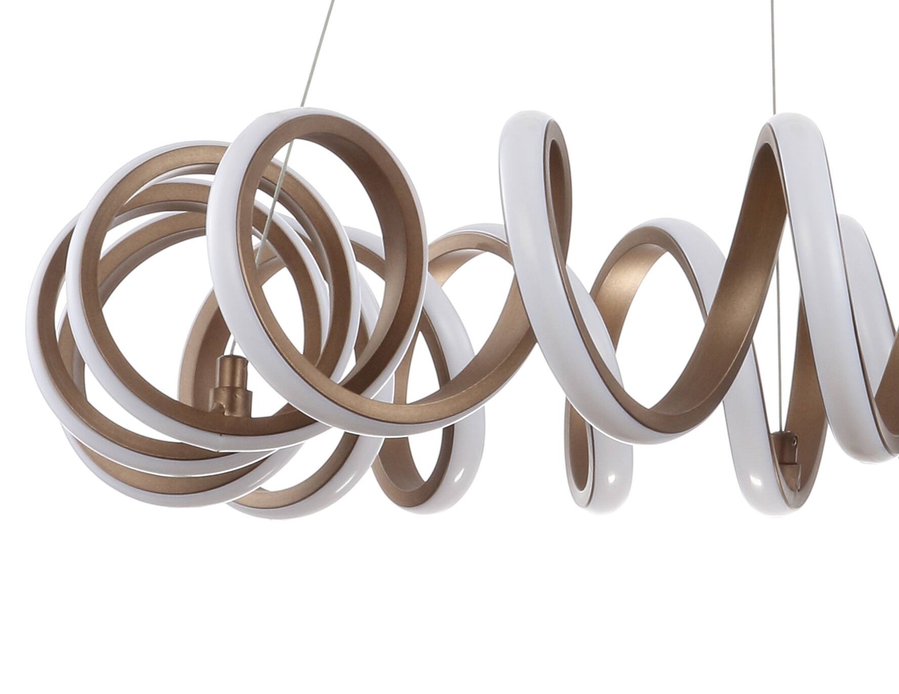 Alt View 4. Jonathan Y - Cursive 24" Adjustable Spiral Integrated LED Metal Chandelier Ceiling Light, Coffee - Coffee.